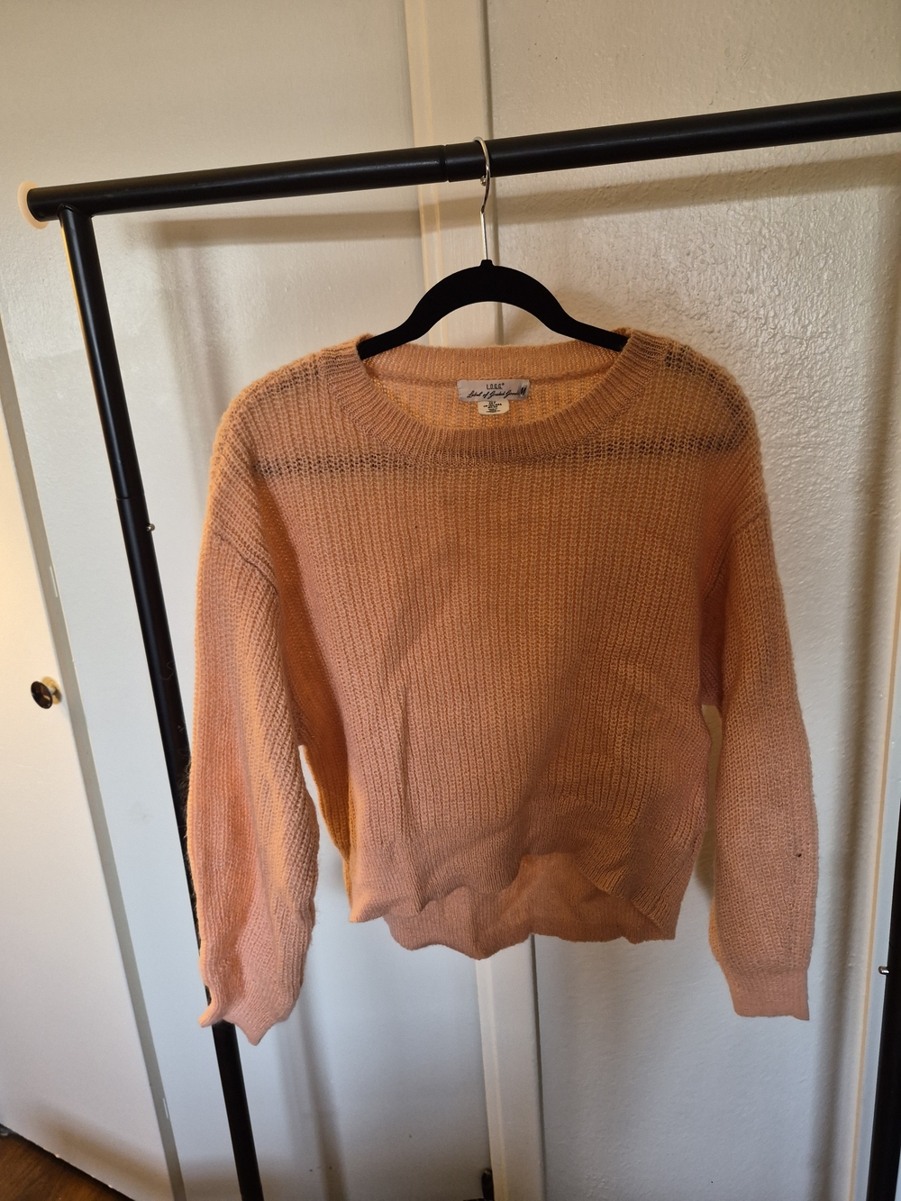 Peach Crewneck Knit Sweater